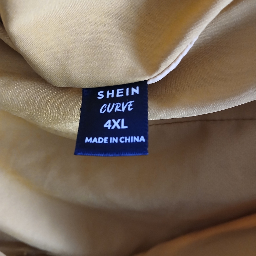 EUC Shein Curve 4XL yellow skirt w/ tie front - Picture 5 of 8